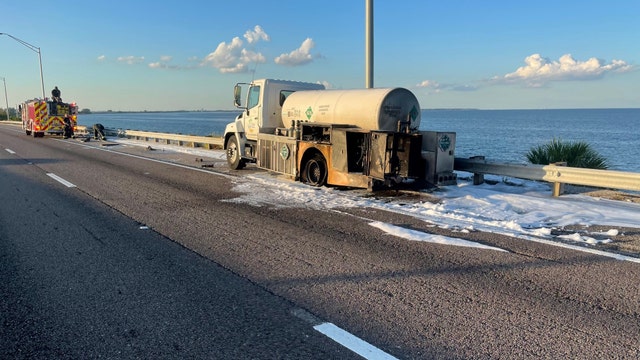 Sunshine Skyway reopens after truck transporting carbon dioxide catches fire