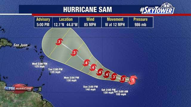 Subtropical Storm Teresa forms; Hurricane Sam could reach Category 4 status this weekend
