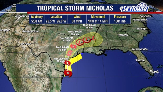 Forecast: TS Nicholas will be 'rainmaker' for Texas, Louisiana