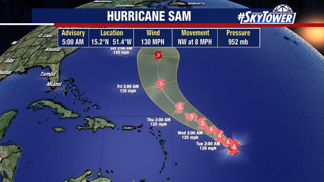 Hurricane Sam expected to turn north; other areas could develop soon