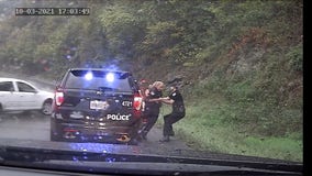 Video shows Virginia policeman saving fellow officer from oncoming car