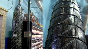 Most wonderful time of the year: 820-pound spire of Italian provolone arrives at Mazzaro's