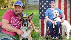 Punts for Pups: Bucs player, Packers fan team up to unite veterans with shelter dogs