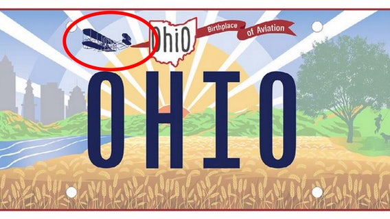 Wright Brothers, wrong design: Ohio printed 35,000 inaccurate license plates