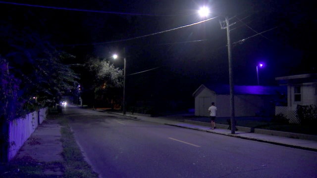Failing street lights in Tampa emit bright purple hue