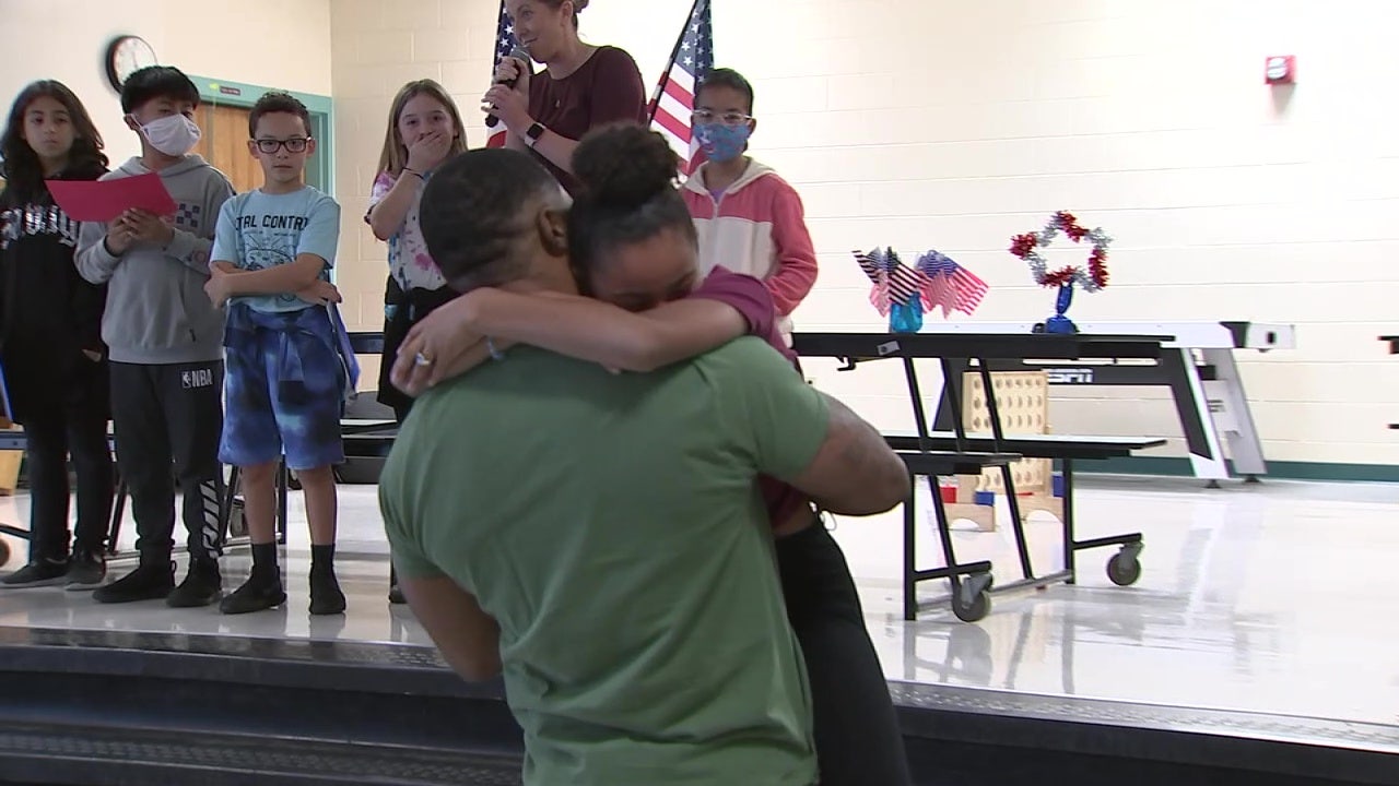 Flash Dads surprise Semple Elementary students