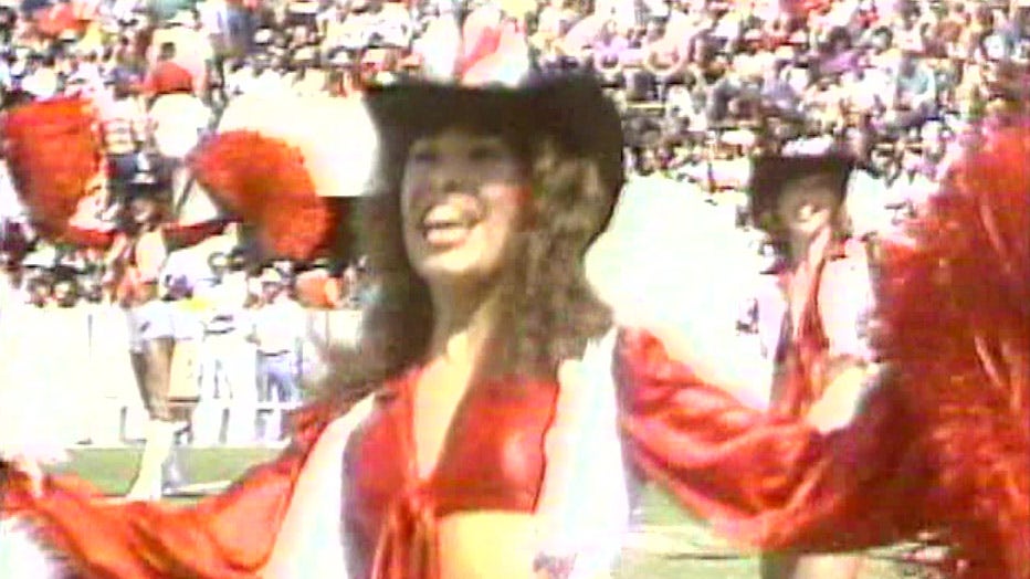 Cheerleaders warm up the crowd at the first Bandits game