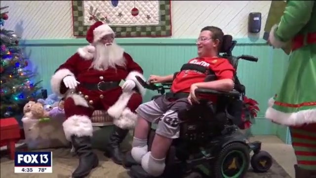 Train ride to 'North Pole' lets families forget challenges for a day