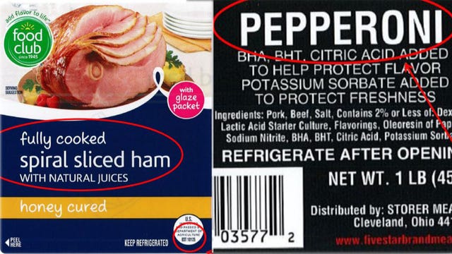 234K pounds of ham, pepperoni products recalled over listeria concerns