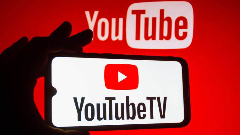 In this photo illustration the YouTube TV logo seen