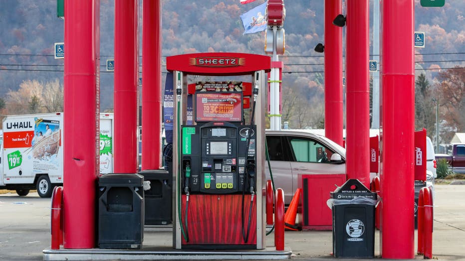 A gas pump is seen at a Sheetz convenience store.
Gasoline