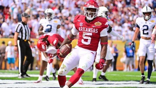 Jefferson leads No. 22 Arkansas over Penn State 24-10 in Outback Bowl