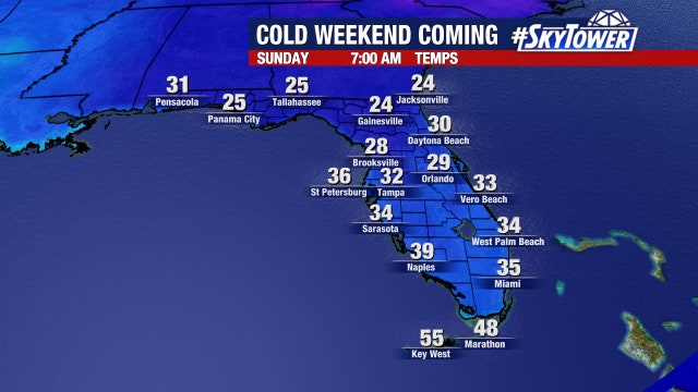 Forecast: This weekend, Tampa Bay will likely feel the coldest air in four years