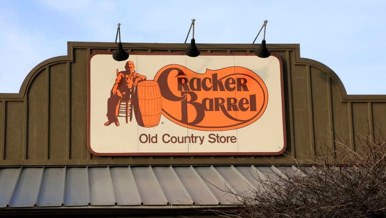 Cracker Barrel store and restaurant entrance sign