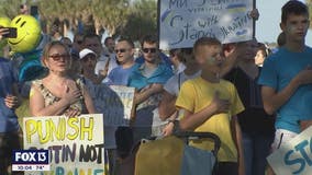 "I'm in America terrified for my family," Tampa Bay community gathers for rally to stand with Ukraine
