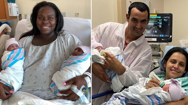 Two sets of twins born on 2-22-22 at Tampa General Hospital