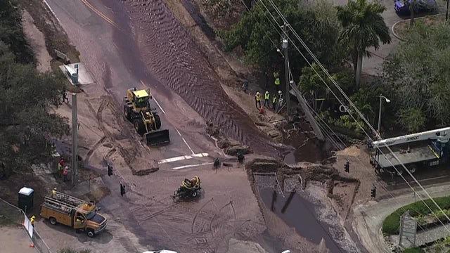 Bradenton street flooded after contractor drills through water pipe, city says