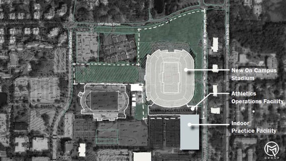 USF committee narrows down site for on-campus football stadium