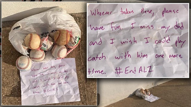 Anonymous donor leaves baseballs, note outside Sarasota youth baseball complex in honor of late father