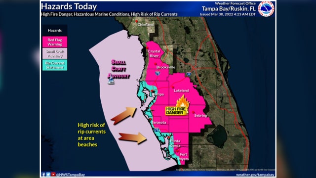 Red Flag Warning issued as fire risk increases around Tampa Bay