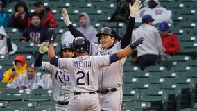 Mejia homers, doubles: Rays rip Cubs 8-2 in shortened game