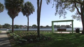 New waterfront swing tributes St. Petersburg's famous 'Green Benches'