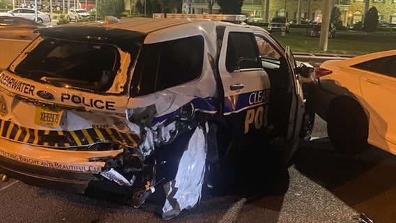 CPD: Man hospitalized after crashing into police vehicle