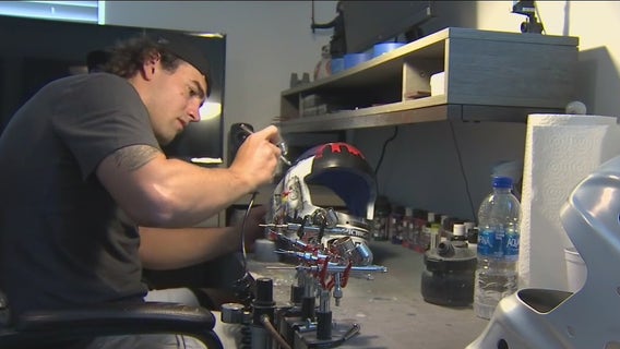 Goaltender combines passions for hockey, art into helmet design business