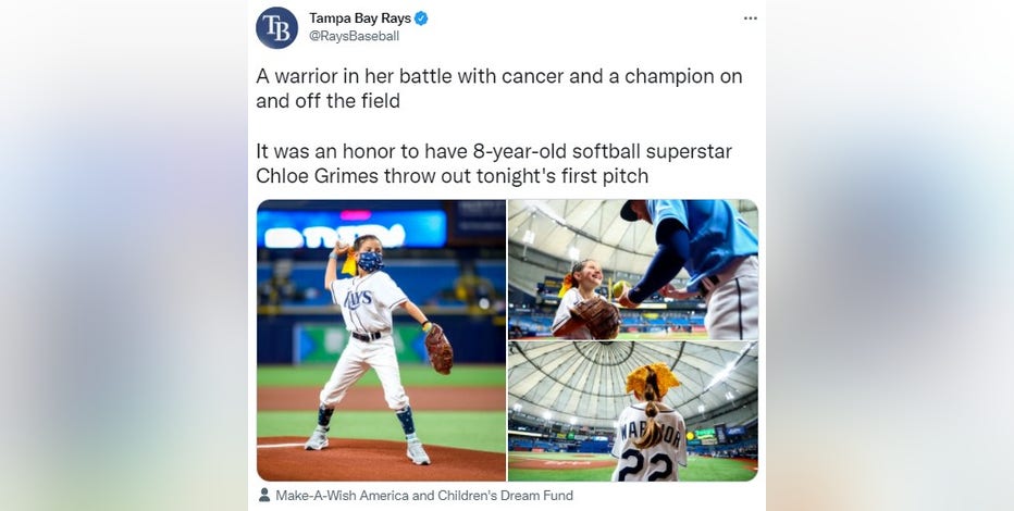 Brett Phillips homers for young cancer patient Chloe Grimes