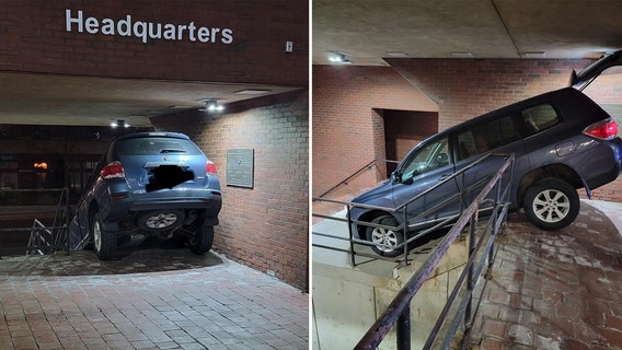 Maine woman blames GPS after driving down steps at police department, officers say