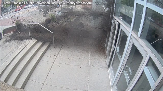 See it: Tesla crashes into Columbus convention center at 70 mph