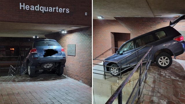 Maine woman blames GPS after driving down steps at police department, officers say