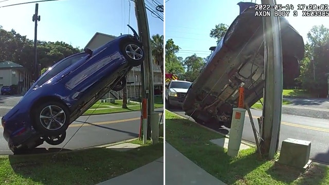 Florida driver arrested for DUI after 'traveling up a power pole': police