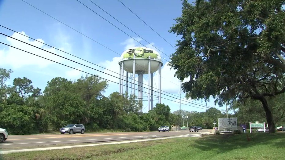UT water tower spray painted over