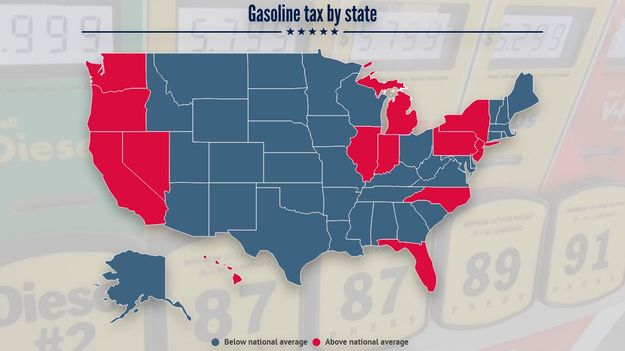Map Which states have the highest and lowest gas tax?