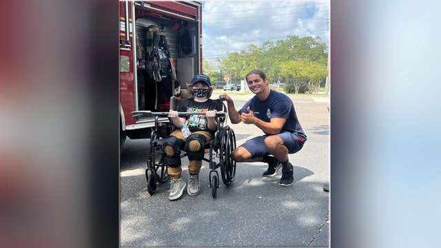 Clearwater firefighter befriends wheelchair-bound boy, surprises him with fire truck visit