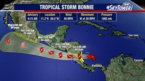 Tropical Storm Bonnie forms, aims for Central America