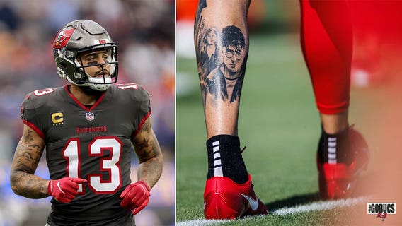 WR Mike Evans — and huge Harry Potter fan — reveals new tattoo during Bucs training camp