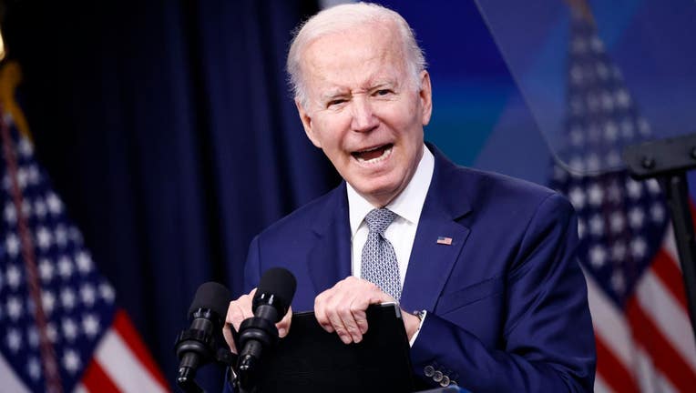 President Joe Biden at podium