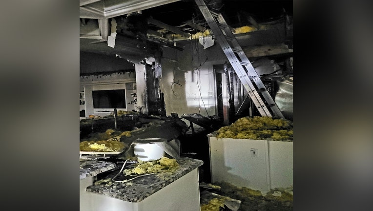 Aftermath of kitchen fire. 