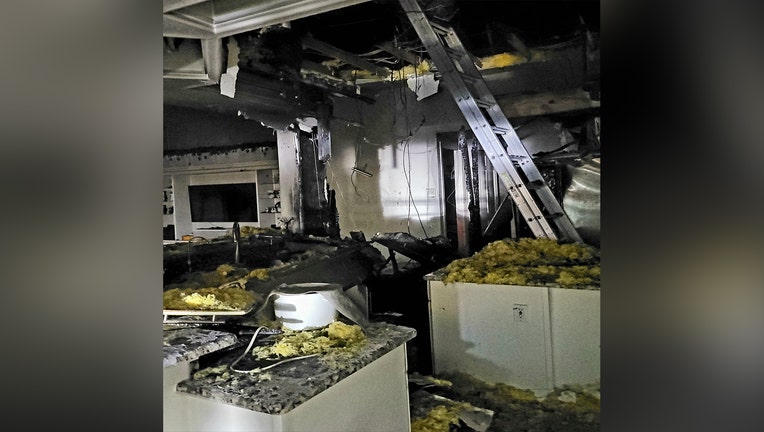 Aftermath of kitchen fire.