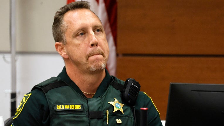 Photo: Broward Sheriff's Office Sgt. Richard Van Der Eems describes the scene he encountered at the school after the mass shooting during the penalty phase of Nikolas Cruz's trial at the Broward County Courthouse on July 22, 2022 in Fort Lauderdale, Florida.