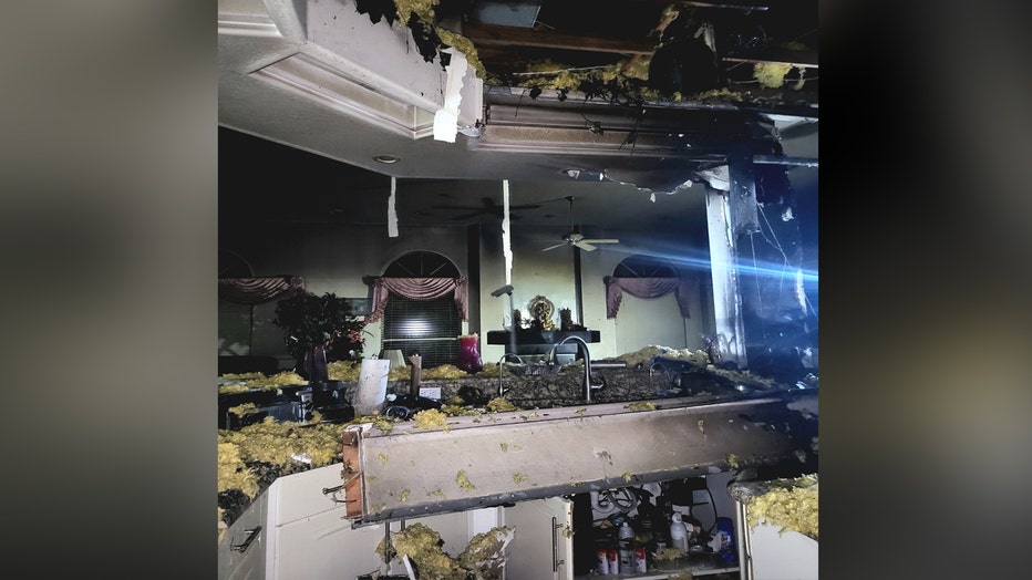 Aftermath of kitchen fire.