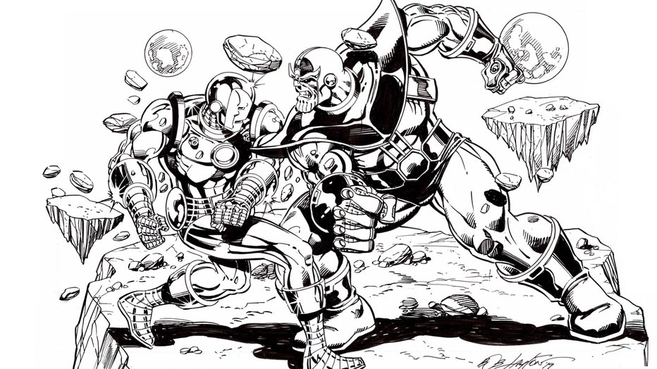 Drawing of Iron Man characters