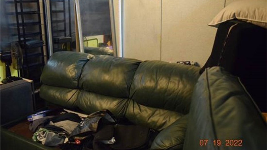 Couch found inside Brickhouse Pizza.