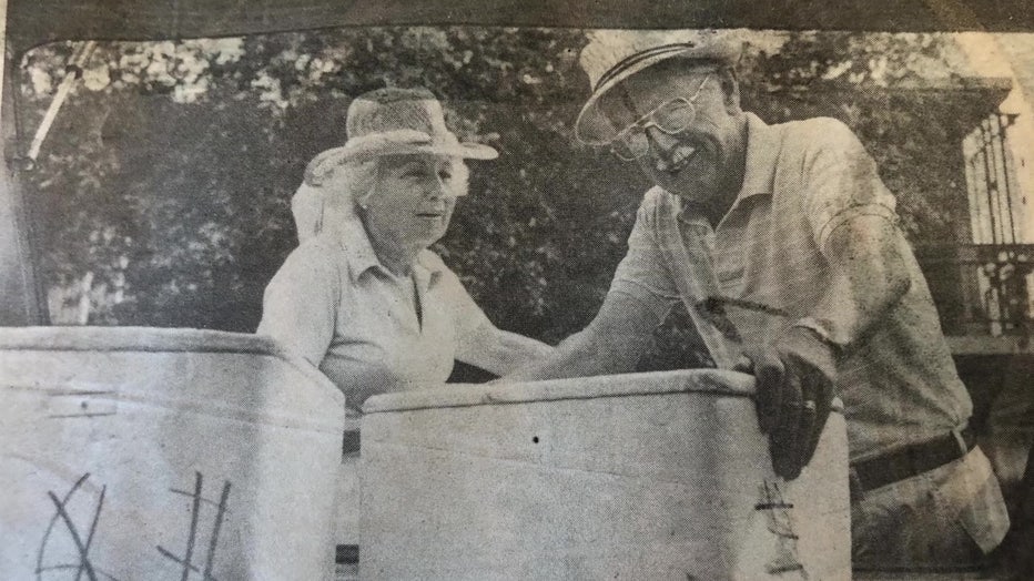 Historic image of two people with the Neighborly Care Network Meals on Wheels program 