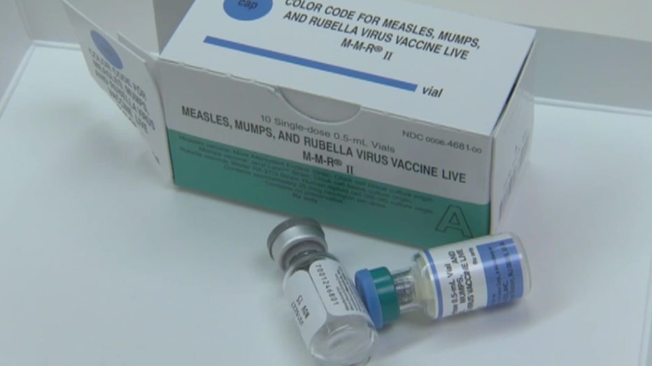 MMR vaccine bottles.