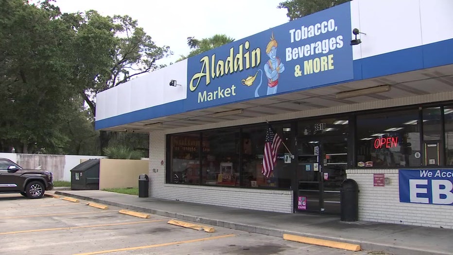 Outside of Aladin's Market in Lakeland