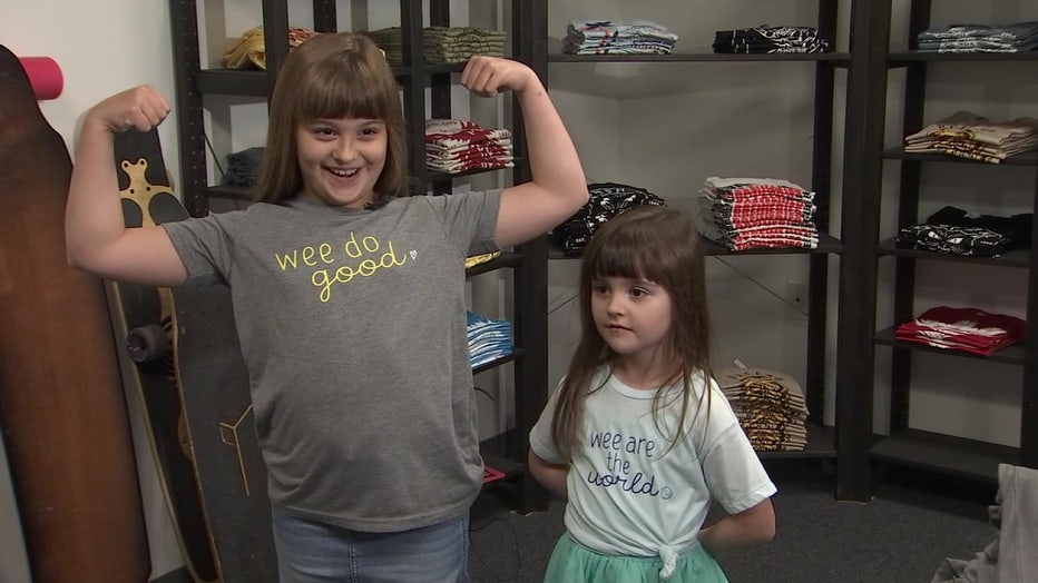 Two girls wearing Wee Macree shirts