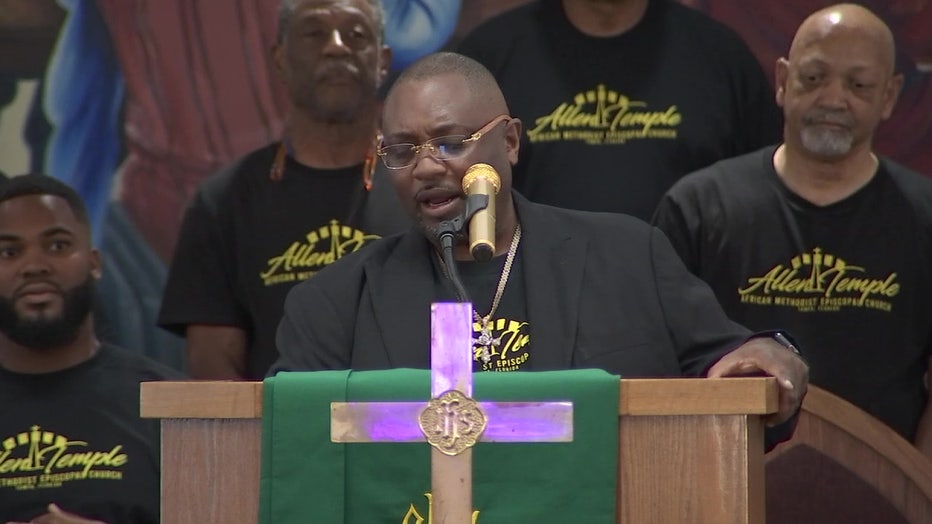 Preacher at pulpit